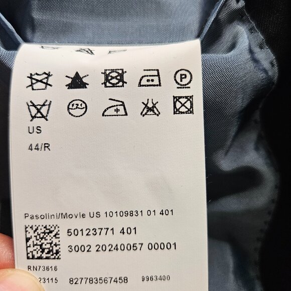 HUGO BOSS Pasolini Movie US Mens Blazer SZ 44R Navy 100% Virgin Wool Coat Preppy - Picture 12 of 16